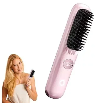【中古】コードレスヘアアイロン、ストレートコーム - USB充電スムージングヘアブラシポータブルヘアストレートナー | サーマルブラシ、ストレートヘアア