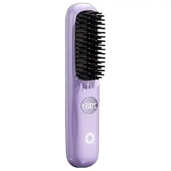 【中古】Homkilkn ストレートコーム、ストレートヘアアイロンコーム, USB充電スムージングヘアブラシポータブルヘアストレートナー, サーマルブラシ、ス