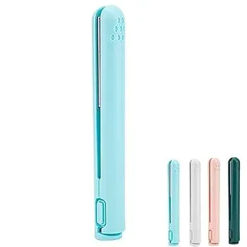【中古】ミニ両用ヘアアイロン、ショートヘア用小型ヘアアイロンミニ、2 in 1 ミニヘアカーラー、USB 充電式、ポータブル。