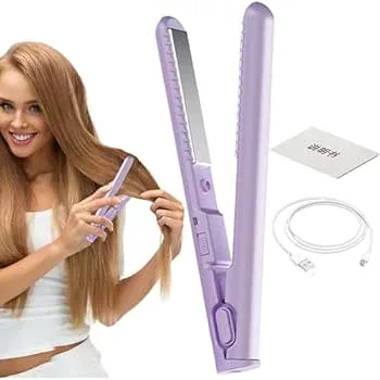 【中古】トラベルヘアアイロン、トラベルヘアアイロン | コードレスヘアアイロン ヘアアイロン - USB 充電 2-in-1 カーリングワンド & フラットアイロン