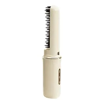 【中古】Nuhjytgf コードレス ストレートヘアアイロン、コードレス ストレート ブラシ - 加熱式ヘアアイロン ブラシ,充電式旅行マイナスイオンヘアストレ