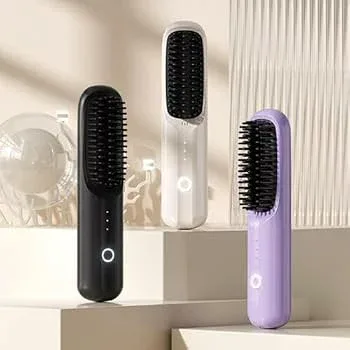 【中古】【2025進化モデル・急速加熱】充電式ミニヘアアイロン ヒートブラシ コードレスポータブルヘアアイロンブラシ コードレスヘアアイロンブラシ 2 I