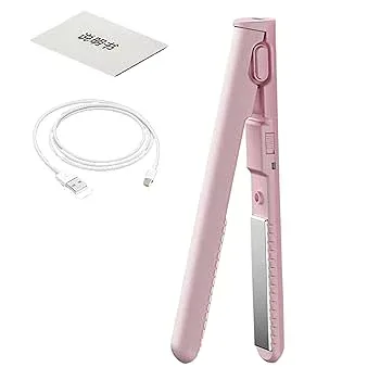 【中古】Mdikawe ショートヘア用小型フラットアイロン、トラベルフラットアイロン | トラベルアイロンヘアアイロン、コードレスヘアアイロン,USB 充電 2-