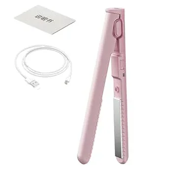 【中古】ショートヘア用小型フラットアイロン、トラベルフラットアイロン,トラベルアイロンヘアアイロン、コードレスヘアアイロン - USB 充電 2-in-1 カ