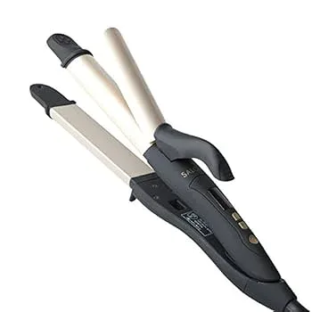 【中古】SALONIA サロニア 2WAYストレート&カールヘアアイロン 32mm プロ仕様220℃ ブラック×ゴールド SL-002A