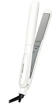 【中古】テスコム ヘアアイロン コンパクト ストレート/カール 2way マイナスイオン 海外対応 200℃/160℃ 自動OFF 回転式コード ホワイト THS100 W