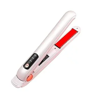 【中古】Yiersan ヘアアイロン コードレス ストレート カール 2way ミニ USB充電式 160/180/200℃ 三段階温度設定可能 (Pink)