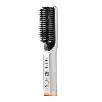 【中古】ヘアアイロン コードレス ブラシアイロン ヒートブラシ ストレートブラシ USB充電式 ストレート 持ち運び便利 ブラシ アイロン 英語説明書付き