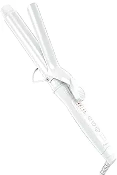 【中古】Ryanboo ヘアアイロン カールアイロン コテ 32mm カーリングアイロン 5段階温度調整 プロ仕様 MAX220℃ 海外対応(32mm, ホワイト)