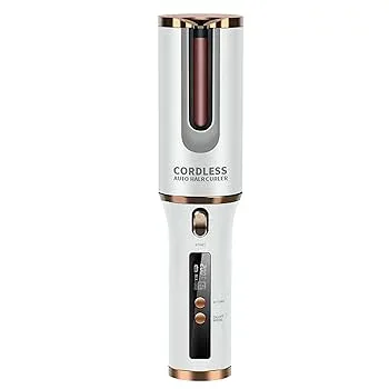 【中古】YJYJ 自動カールアイロン ワイヤレス自動ヘアカーラー調整可能な温度回転カールアイロン USB 充電携帯用カーリングワンド ヘアスタイリングのた