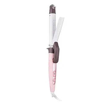 【中古】テスコム ヘアアイロン 26mm 海外対応 スチーム 温度調整/ロック/メモリー 自動OFF ラク抜きプラグ メルティピンク TM452A-P