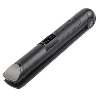 【中古】ヘアアイロン コードレス USB 充電式 ミニサイズ ストレート カール 2WAY 温度調整 残量表示 軽量 旅行 携帯用 ブラック