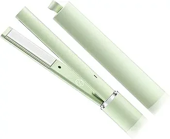 【中古】ヘアアイロン ミニ ストレートアイロン 前髪用 持ち運び コンパクト usb 海外対応 旅行 Green 軽量 持ち運び便利