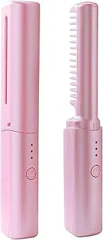 【中古】【2023新登場】 コードレス ヒートブラシ USB充電式、ブラシ アイロン 美容 師 ヘアぶらし アイロン、コードレス ブラシ アイロン、ストレート