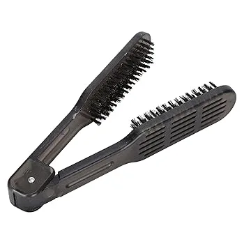 【中古】プロフェッショナルヘアアイロンブラシ、帯電防止ヘアストレートブラシと頭皮に優しいヘアブラシ、両面ストレートヘアアイロン、サロングレード
