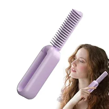 【中古】縮毛矯正コーム、縮毛矯正ブラシ | ヘアアイロン ブラシUSB充電アイロンストレートナー | ポータブル加熱矯正ブラシ、家庭、旅行、スタジオ用ヘ