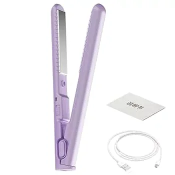 【中古】ショートヘア用小型フラットアイロン、トラベルフラットアイロン, トラベルアイロンヘアアイロン、コードレスヘアアイロン, USB 充電 2-in-1 カ