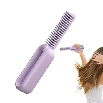 【中古】縮毛矯正ブラシ、ヒートブラシストレートヘアアイロン, ヘアアイロン女性用コードレスコームストレートナー, 2000mAh 加熱矯正ブラシ、家庭、旅