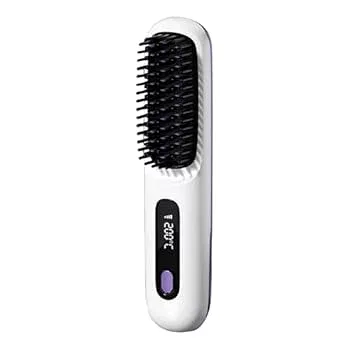 【中古】ストレートニング Mb、ヘアアイロン コーム, USB 充電電動ヘアブラシ LCD ディスプレイ、ストレートヘアアイロン 3 つの加熱設定, マイナスイオ