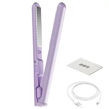 【中古】コードレスヘアアイロン - ストレートヘアアイロン |トラベルフラットアイロン | USB 充電 2-in-1 カーリングワンド & フラットアイロンヘアスタ