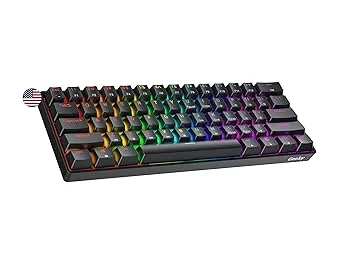 【中古】Geeky GK61 60% | ホットスワップ可能なメカニカルゲーミングキーボード | 61キー マルチカラー RGB LEDバックライト PC/Macゲーマー用 | ANSI U