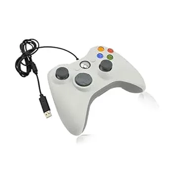 【中古】有線ゲームパッドコントローラー USB 有線 に適合する PC ゲームパッド ゲームハンドルコントローラー ジョイスティック Windows 用(White)