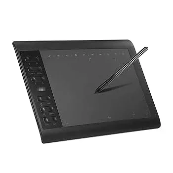 【中古】ペンタブレット 8192レベルのグラフィックタブレット10x6インチ大アクティブエリア圧力パッシブペン5080 LPI 絵描き 写真加工 在宅ワーク ネット