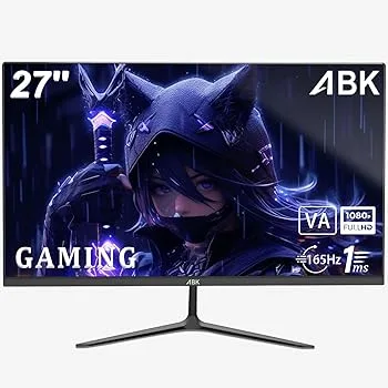 【中古】ABK ゲーミングモニター 27イン 165Hz FHD 1920*1080P VAパネル Free Sync 178°広視角 HDR対応 1ms反応 VESA対応 ブルーライト軽減 ゲームディ