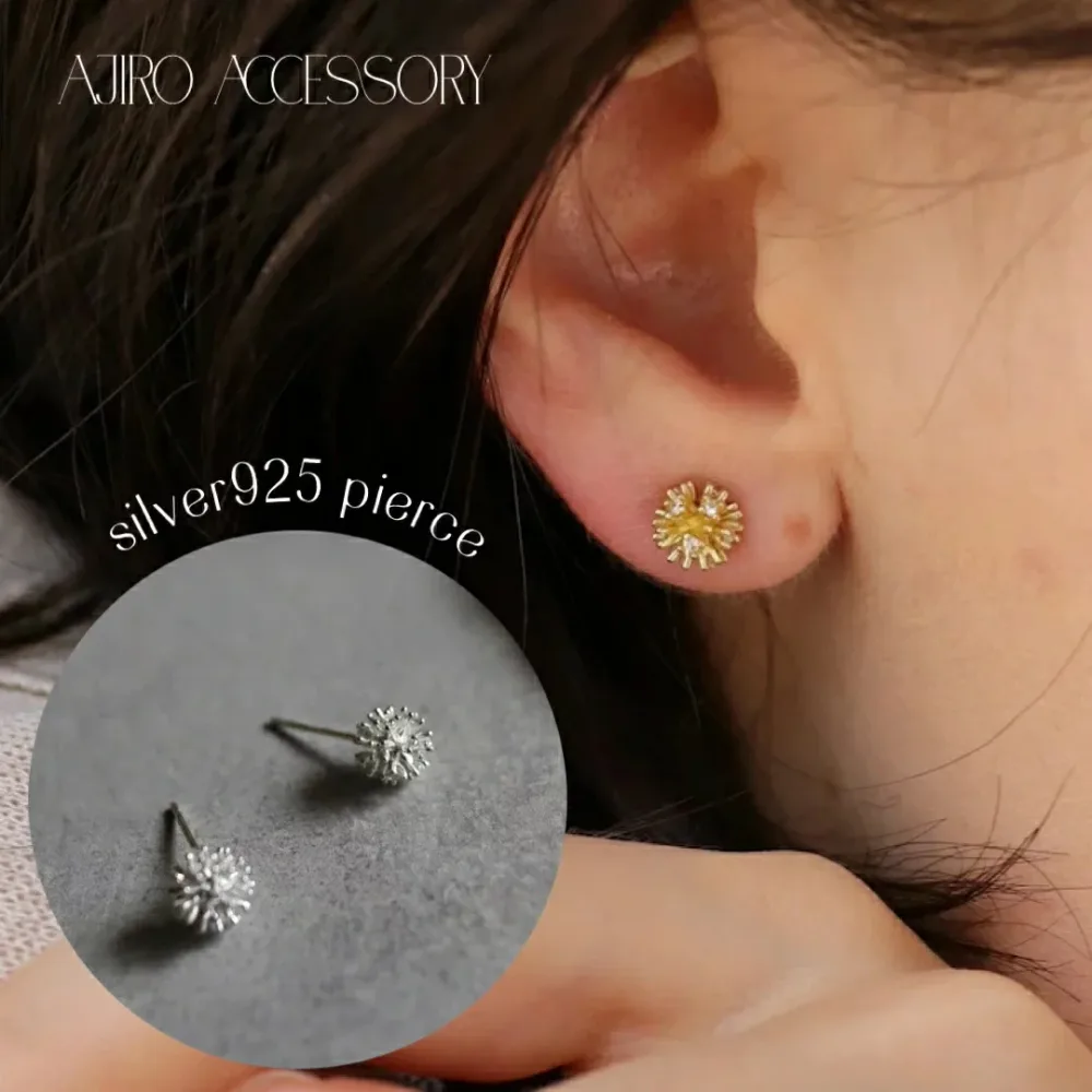【10%OFFクーポン発行中】P061 ピアス 金属アレルギー つけっぱなし 18kコーティング ピンクゴールド ゴールド シルバー silver925 ジルコニア 雪の結晶 ミニピアス キラキラ オフィス 大人 華奢 誕生日 プレゼント 人気 ノンホール accessory 高レビュー