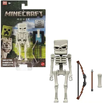 【Minecraft Movie】 マインクラフト ムービー スケルトン アクションフィギュア&アクセサリーセット 10cm /フィギュア/おもちゃ/マイクラ/人形/プレゼント/マテル
