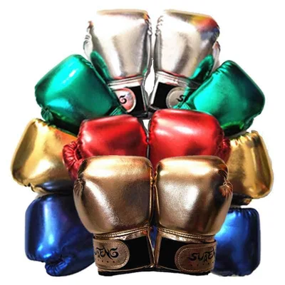 Boxing Gloves for Kids, Boys, Girls, Children, Glossy, Single Color, PU Leather, Shots, Muay Thai, Kickboxing, MMA, Mixed Martial Arts, Sandbag, Mitt Hitting, Practice, Training
