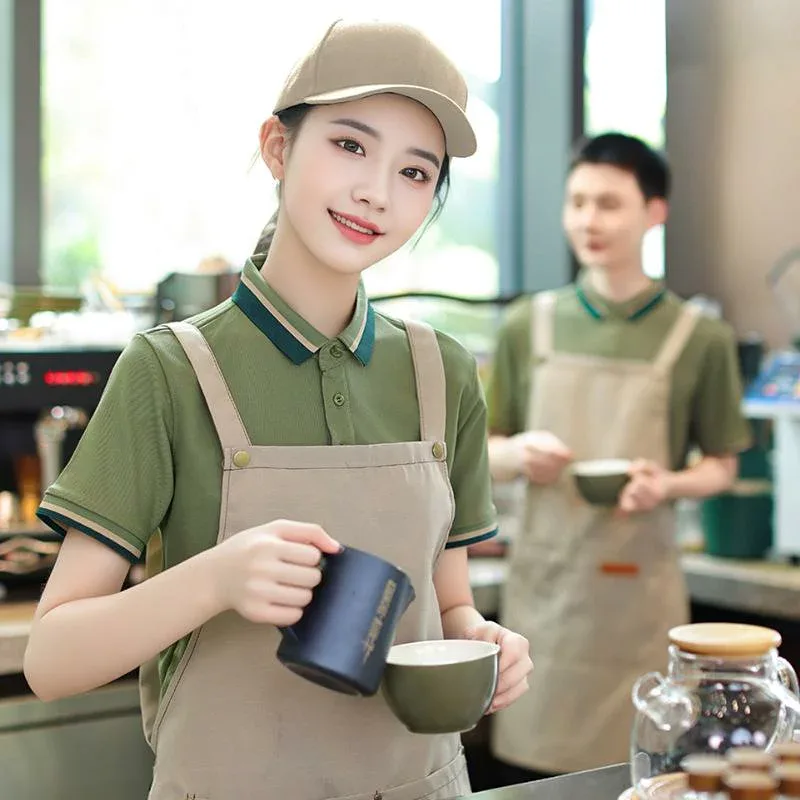 ポロシャツ 男女兼用 飲食店 スタッフユニフォーム サービス業 作業服 半袖 接触冷感 防汚加工 ポリエステル 春夏秋 白 黒 紺 緑 赤