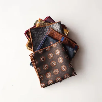 Pocket square for men, retro pattern, classic pattern, business, formal, suit style, wedding, reception, banquet, party, polyester jacquard weave