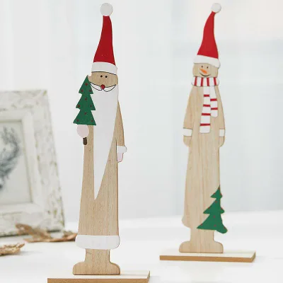 置物 ミニクリスマスツリー サンタ 雪だるま 木製 手描き オブジェ 工芸品 インテリア 卓上 オフィス 店舗 カフェ ホテル 玄関 クリスマス飾り