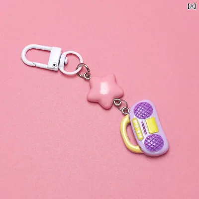 キーホルダー レディース かわいい 樹脂 カラフル 星 カートゥーン バッグチャーム リュックサック 通学 小物 アクセサリー