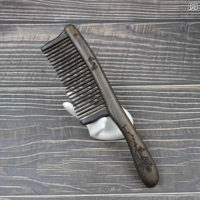 ヘアブラシ 木製 レディース コーム くし 檀木 手作り 彫刻 高級感 静電気防止 頭皮マッサージ 美髪 ヘアケア