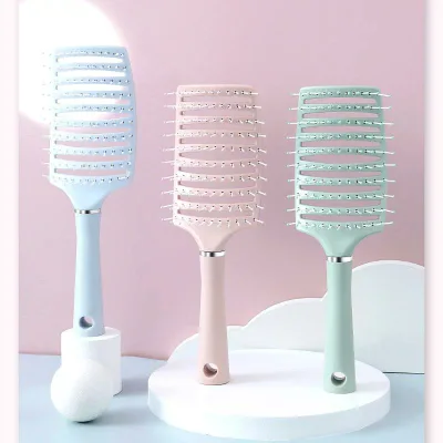 ヘアブラシ レディース マッサージブラシ くし 頭皮マッサージ スタイリング ヘアケア パドルブラシ スケルトンブラシ ベントブラシ 速乾 通気性 マカロンカラー かわいい おしゃれ 軽量 プラスチック