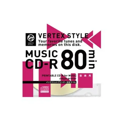 (LINEクーポン有)VERTEX 1CDRA80VX.WP 音楽用CD−R 80分 1枚ケース