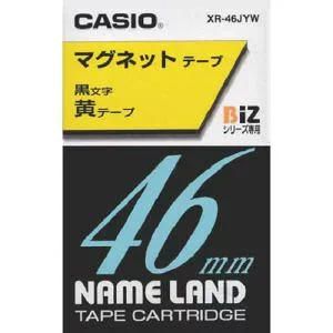 【カシオ CASIO】カシオ XR-46JYW ネームランド用マグネット白テープに黄文字46mm