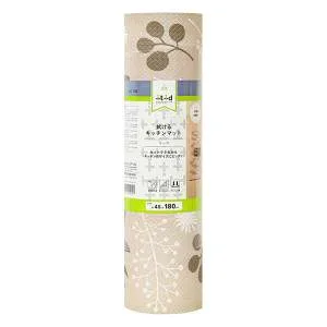 【アール】アール 拭けるキッチンマット 45×180cm リーフ LK-103