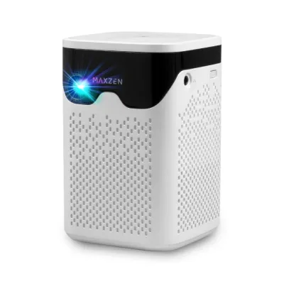 マクスゼン ポータブル プロジェクター 120ANSIルーメン DLP方式 ポータブルスマートプロジェクター 7000mAh MP-D12HC-WH ホワイト 小型 家庭用 Android搭載 アプリ搭載 ミラーリング対応【送料無料】【KK9N0D18P】