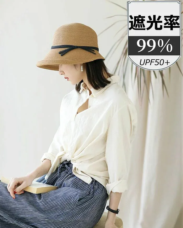 Helmet Bicycle Hat Helmet Ladies UV Protection Summer Hat Helmet Straw Hat Bicycle Helmet Straw Hat Women's Bicycle Helmet Hat Shape For Adults High School Students Hat Feeling Road Bike Commuting to School Cycling Small Face Effect