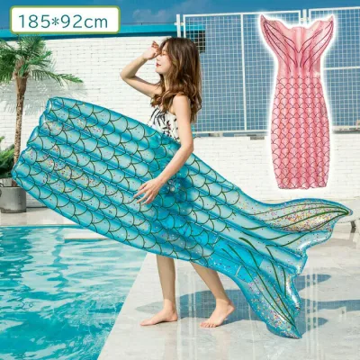 Floating ring float boat float floating cute fashionable funny cute mermaid float chair pool adult for adults cute sea swimming pool beach leisure toy water play water play pink blue