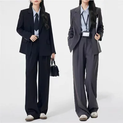 入学式 ママ 卒業式ママスーツ 母親 パンツ 卒業式 パンツスーツ 母 40代 卒業式 スーツ体型カバー入学式 ママスーツ セットアップ 30代 着回し ブラック グレー 灰 黒 2色 フォーマル テーパードパンツ 2点セット ノーカラー スーツ 入園式 母親 スーツ きれいめ 体型カバー