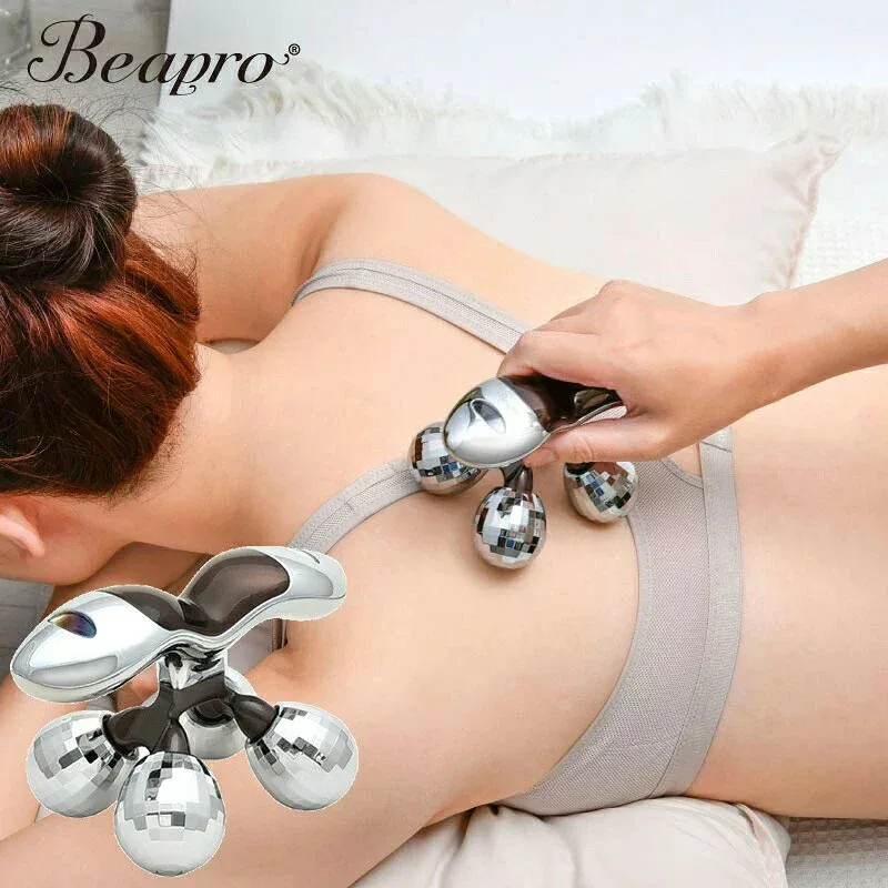 Beapro Body Roller with Micro Current Beauty Roller for the Whole Body Body Care Waterproof 4D 4 Balls Massage Roller 360 Degree Tornado Rotation Facial Care Body Care Relaxing Massage Beapro Mother's Day