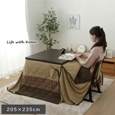 こたつ布団 約205×235cm ベージュ ハイタイプ 高脚用 ボア コンパクト収納可 こたつ薄掛け布団単品 インテリア家具【代引不可】