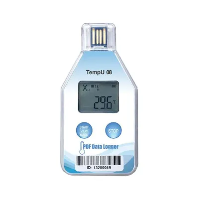 bitstrong 温度ロガー使い切りタイプ -30〜+60℃ ディスプレイ付き NIST対応 ホワイト×ライトブルー BS-LOG-TempU08