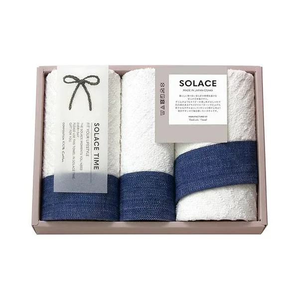 SOLACE ソラス 日本製 フェイスタオル2P&ハンドタオル 【フェイスタオル32×75cm・ハンドタオル32×32cm】 B2086117