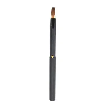 竹宝堂 広島 熊野筆 メイクブラシ オートリップブラシ (平型)黒 イタチ NL-10