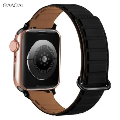 GAACAL W00485BKB APPLE WATCH 1-10/SE1-2/ULTRA1-2 42(1-3のみ)/44/45/46/49MM マグネット式シリコンバンド ブラック